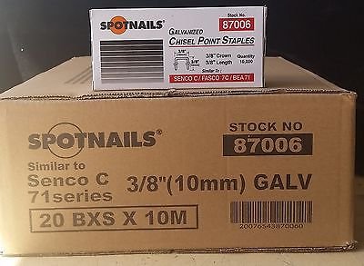 1 Cs.Spotnail 3/8"x3/8" Galv.Upholstery 100,000 Staple fits Senco,Bostitch,BEA