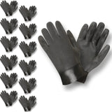 Cordova 5110SJ Black Double Dipped Gloves, Sandpaper Grip, Jersey Lined, 10-Inch, Large, 12-Pack