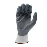 Cordova Cor-Touch 13-Gauge Gloves, White Nylon Shell, Gray Flat Nitrile Palm Coating, 12-Pack