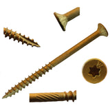 (5 LB) Big Timber 5BTX9112 9 x 1-1/2" Bronze Star Flat Head Screws (Approx. 700)