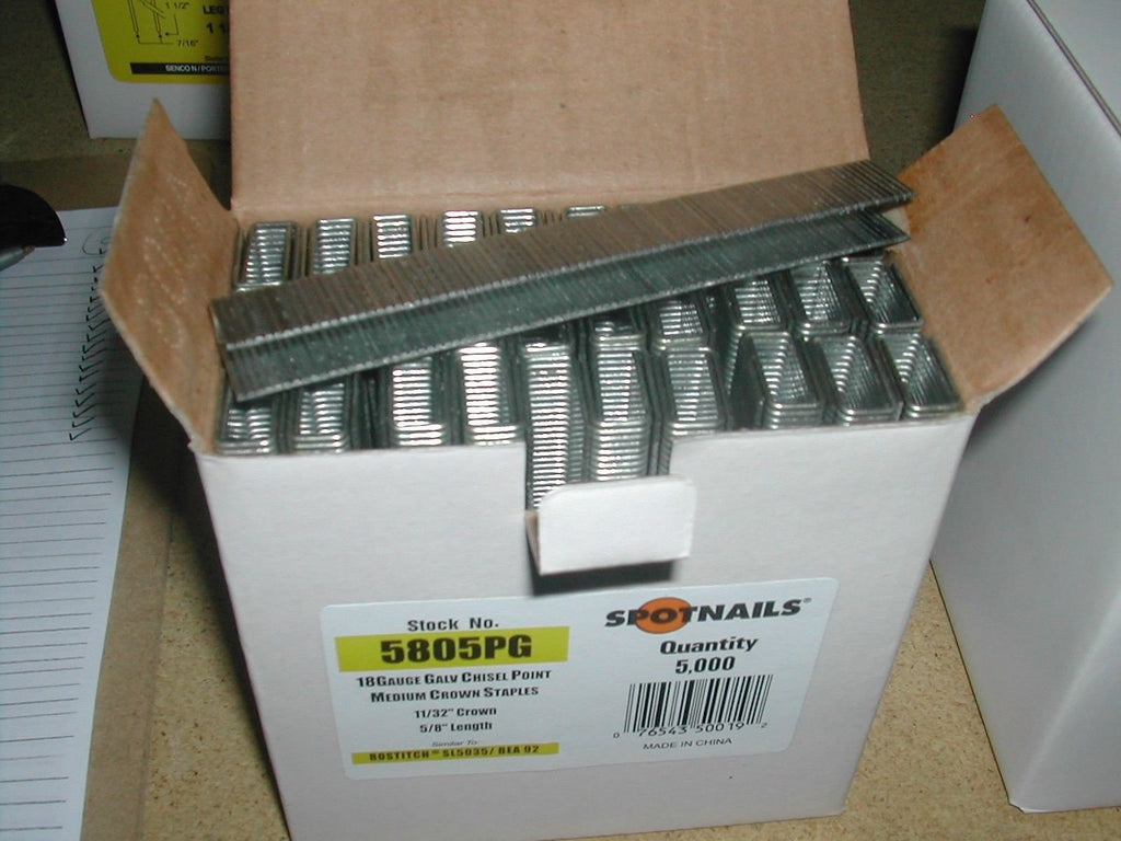 5810PG-30M Spotnails Staples for Bostitch SL and Bea 92 Series 1-1/4" 18 Gauge 5/16" Crown  (Case of 30,000)