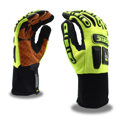 Cordova OGRE Gloves, Lime Green Spandex Back, Orange Synthetic Leather Palm, TPR Protectors, Silicone Grip, Neoprene Cuff