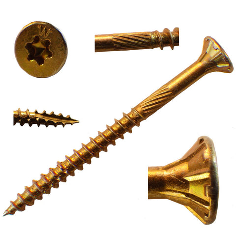 (5 Lb) Big Timber 5YTX92 9 x 2-Inch Gold Star Flat Head Screws Approx. 585