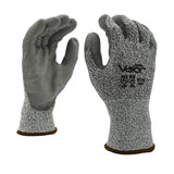 Cordova 3711G Valor Salt & Pepper 13-Gauge HPPE Shell Gloves, Gray Polyurethane Palm Coating, ANSI Cut Level A2