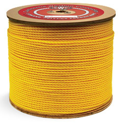 Polypropylene Conduit Rope - 1/4" x 2000 ft, Yellow - StaplermaniaStore