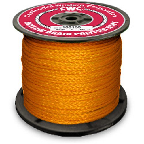 Hollow Braid Polypropylene Rope - 1/4" x 1000 ft., Orange - StaplermaniaStore